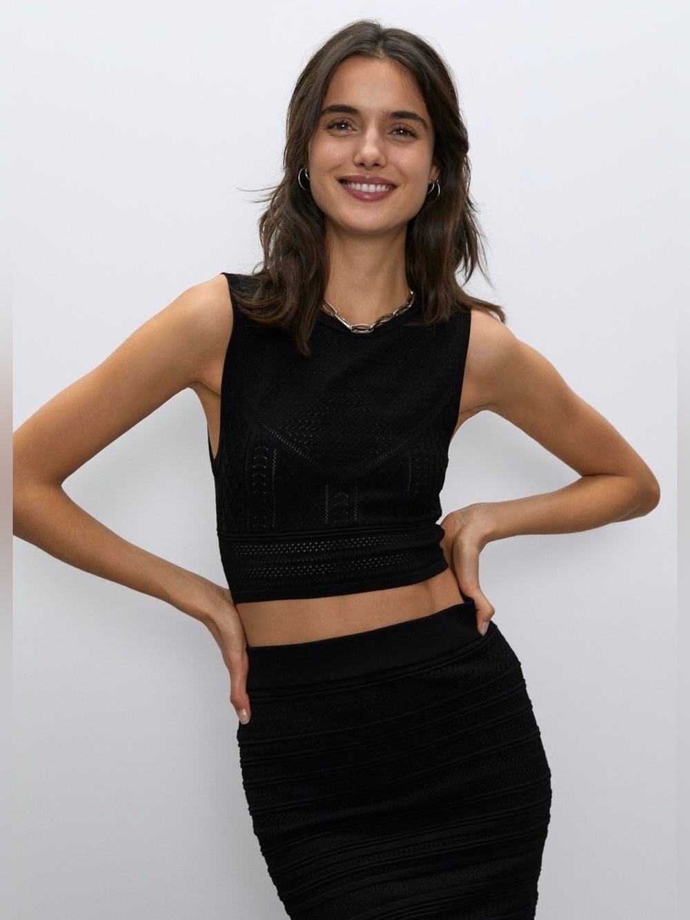 Babaton Pointelle Tank, Size S